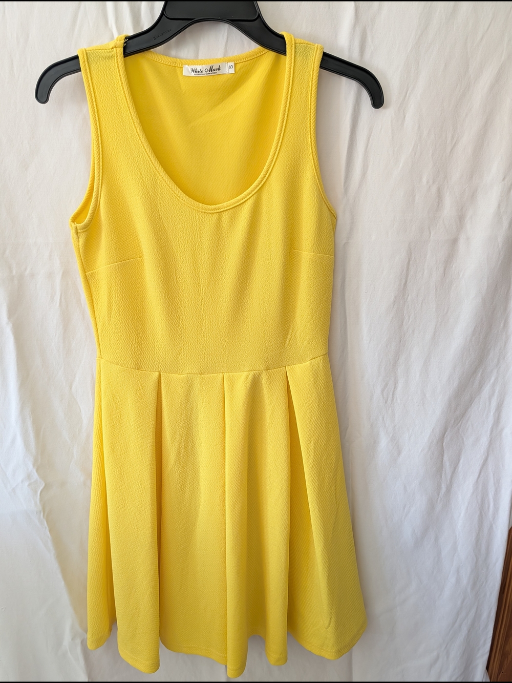 White Mark Bright Yellow Sleeveless Fit & Flare Mini Dress
